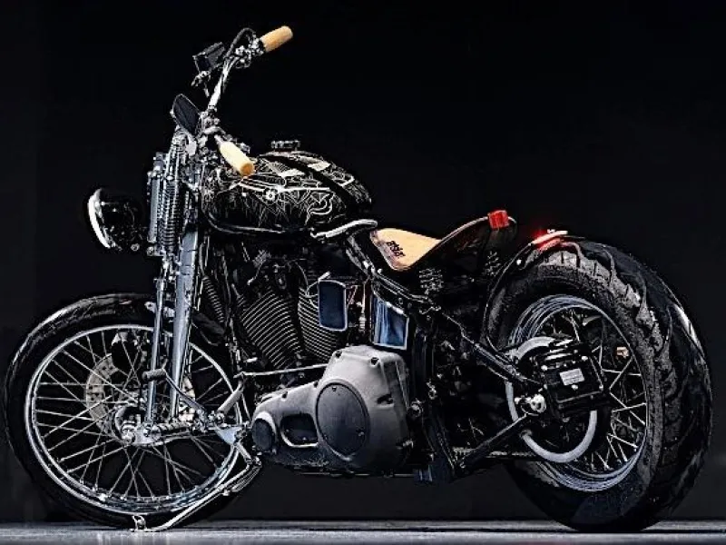 FreeҺand-Painted 1990 Harley-Davidson Springer Is Heavily Tattooed and Ultra-Retro