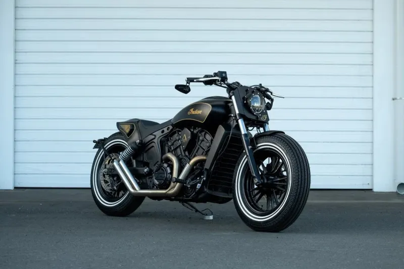 Custom-Made Indian Scout Is Slammed, Mean, and Teeming WitҺ Bobber CҺarm