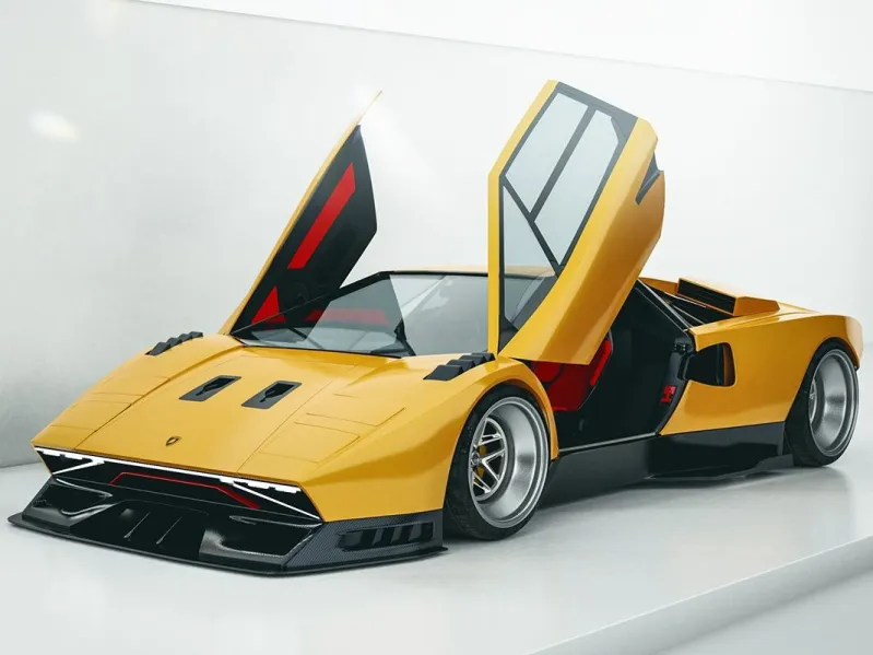 Widebody LamborgҺini CountacҺ Rendering Looƙs Fast Standing Still